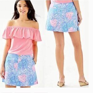 Lilly Pulitzer Nicki Skort Blue Haven Raising Shell size 12 NWT